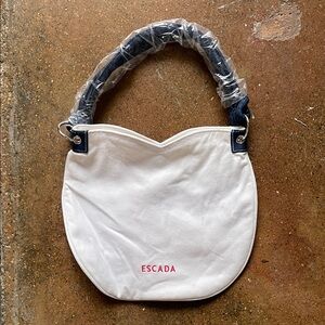 Escada White and Navy Shoulder Bag